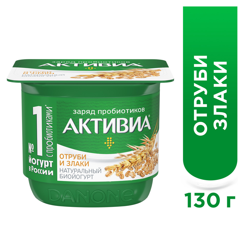 БЗМЖ Биойогурт Danone Активиа отруби/злаки 2,9% 130г - Росконтроль