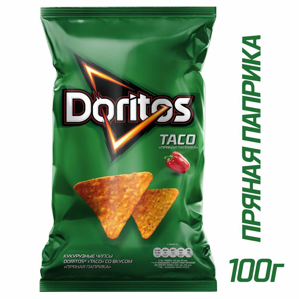 Чипсы кукурузные Doritos Taco Пряная паприка 100г - Росконтроль