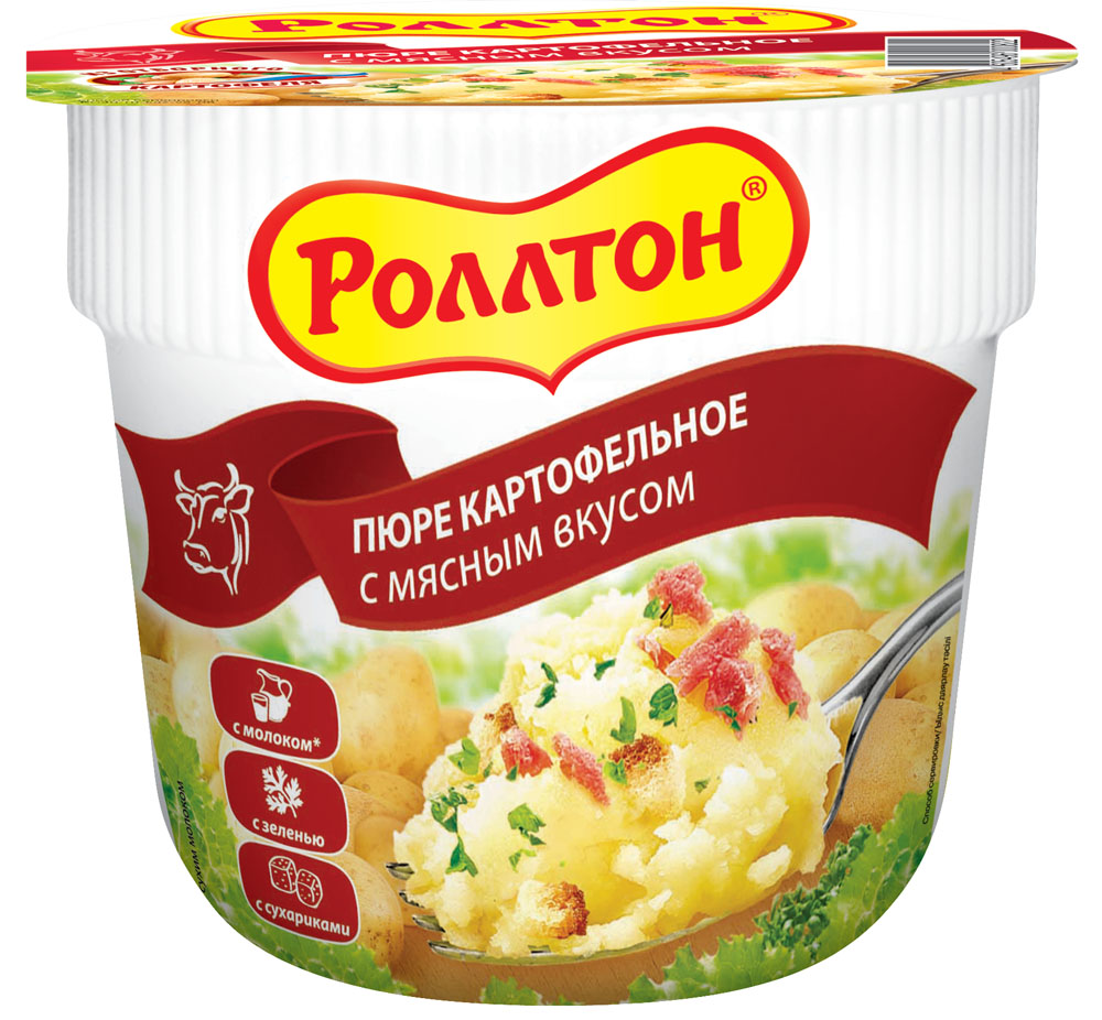 Пюре картофельное Роллтон с мясным вкусом 40г - Росконтроль