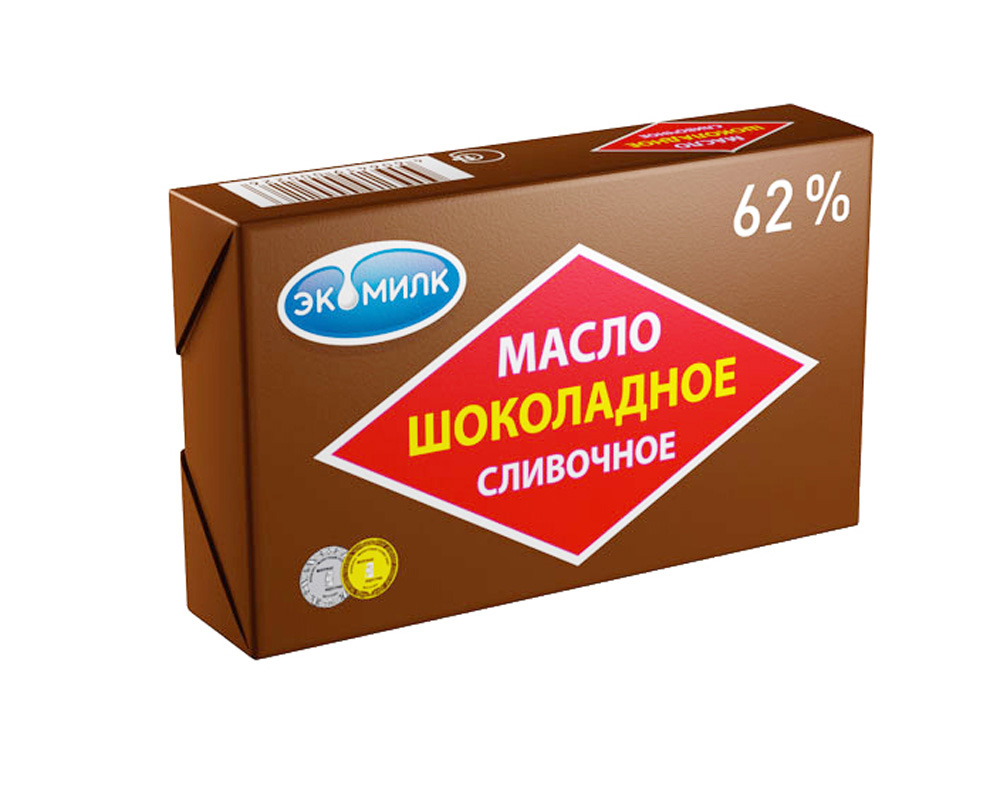 БЗМЖ Масло слив Экомилк шоколадное 62% 180г фольга - Росконтроль