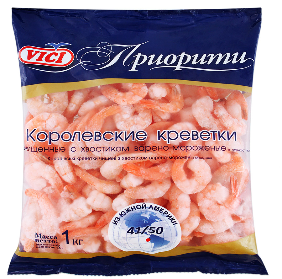 Креветки Vici, замороженные, без заправки, очищенные, BIO, 1000 гр -  Росконтроль