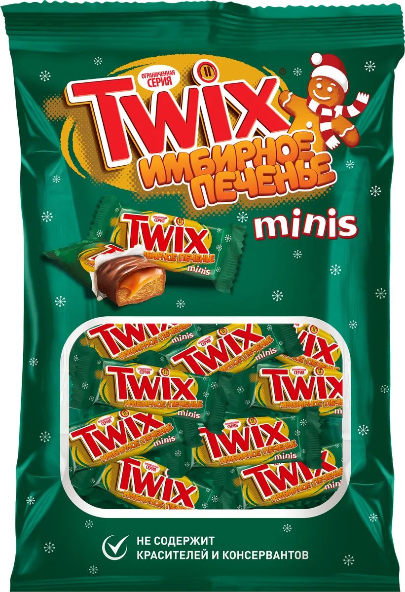 Конфеты Twix minis шоколадные с имбирным печеньем - Росконтроль