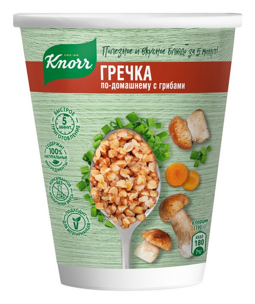 Гречка быстрого приготовления Knorr с грибами 50г - Росконтроль