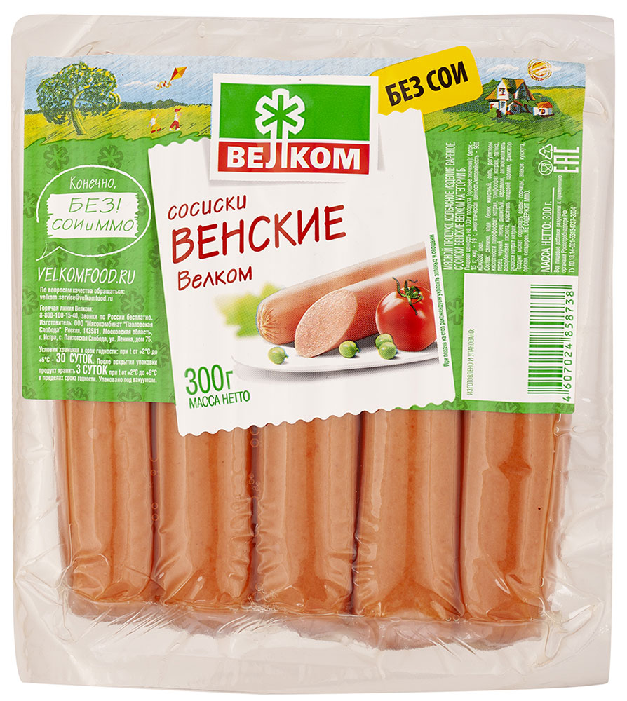 Сосиски Венские Велком 300г - Росконтроль