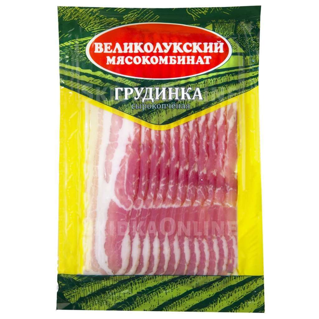 Грудинка Великолукский мясокомбинат сырокопченая нарезка 150 г - Росконтроль