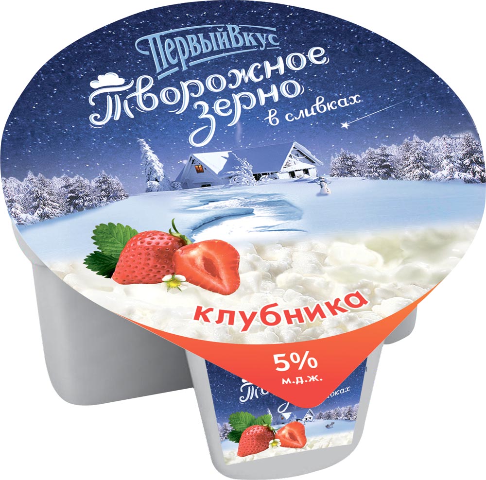 Творог зерненый Первый вкус с клубникой 4,3% 290 г - Росконтроль