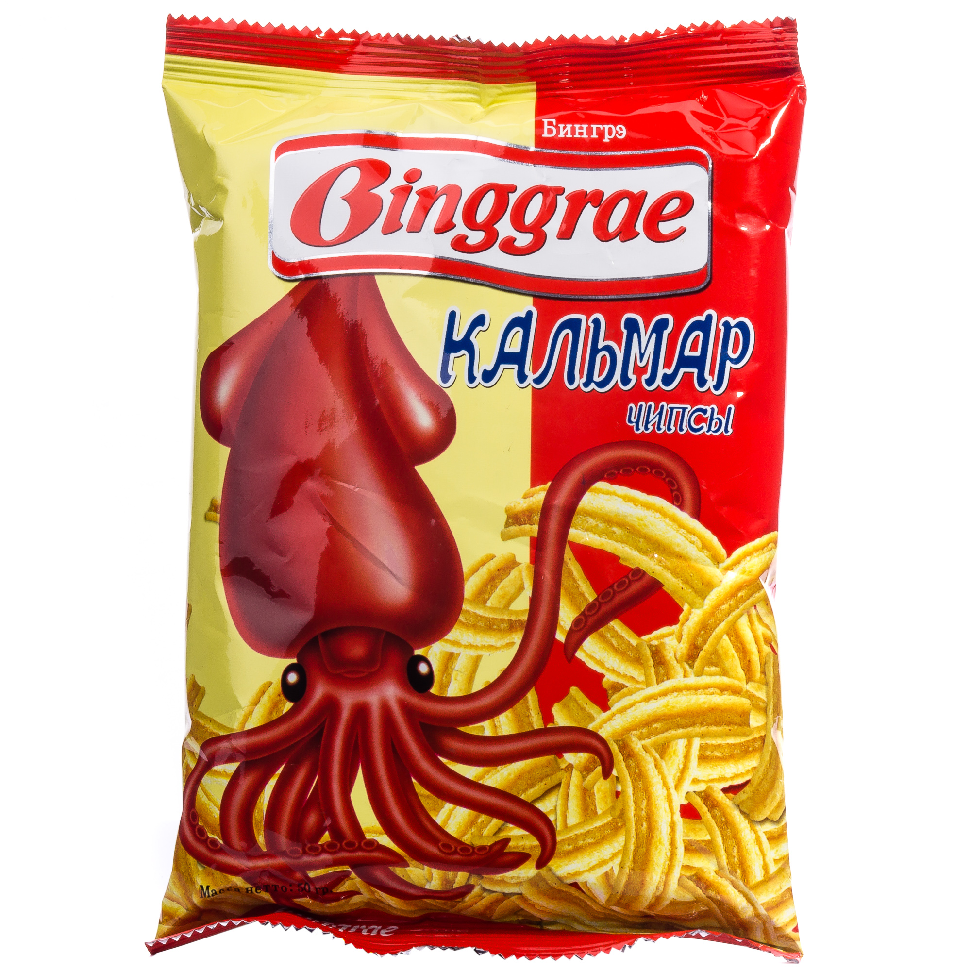 Корейские чипсы Binggrae со вкусом кальмара 40 г - Росконтроль