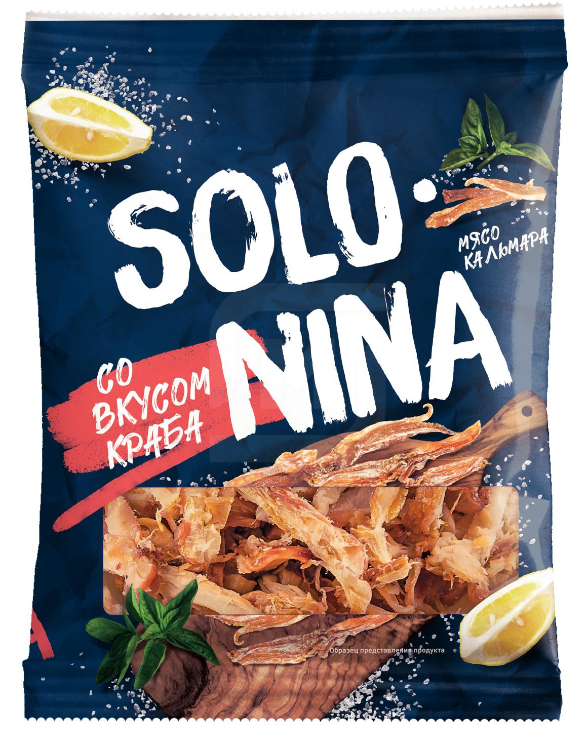 Кальмар Solo-Nina вяленый полоски со вкусом краба 70 г - Росконтроль