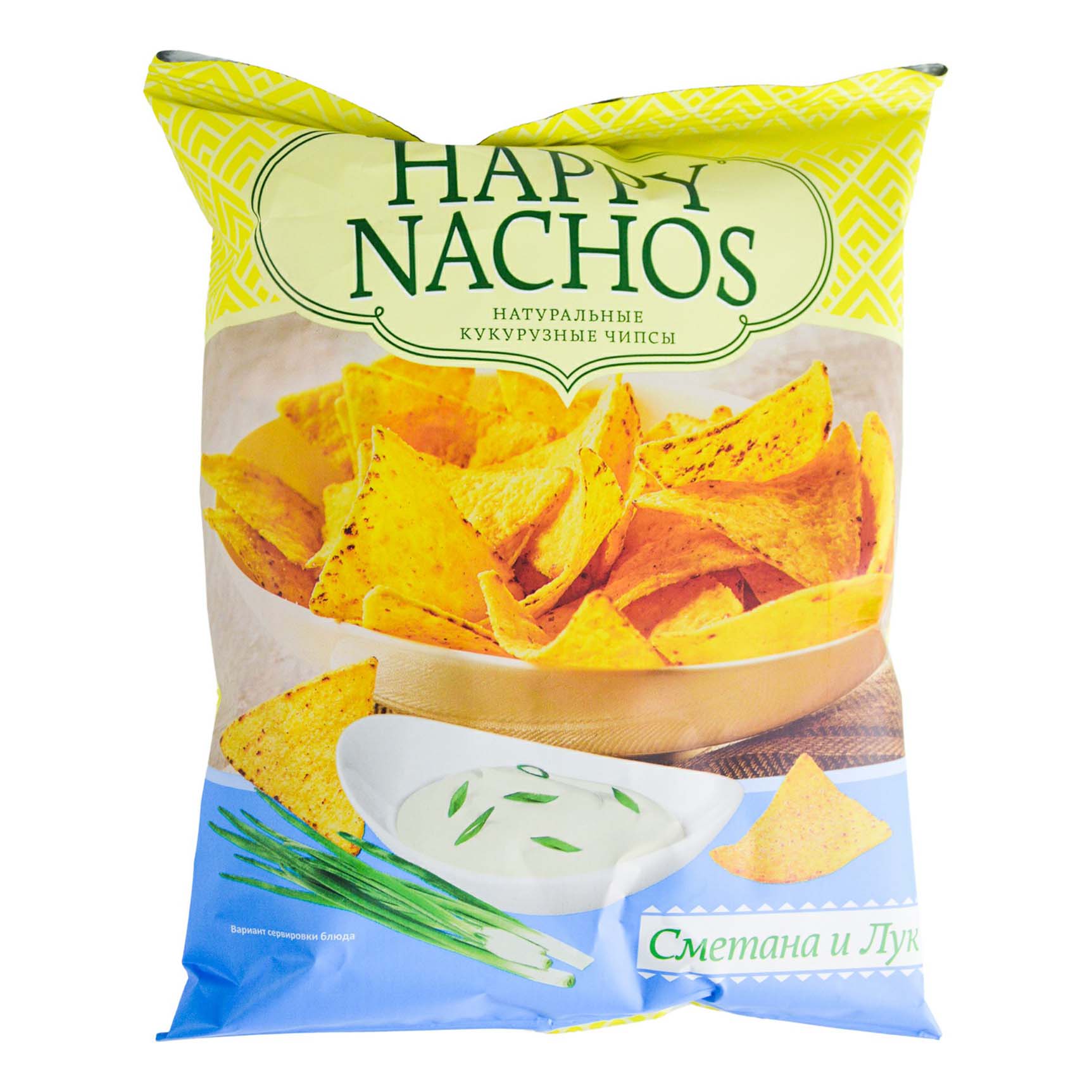 Чипсы кукурузные Happy Nachos сметана и лук 75 г - Росконтроль