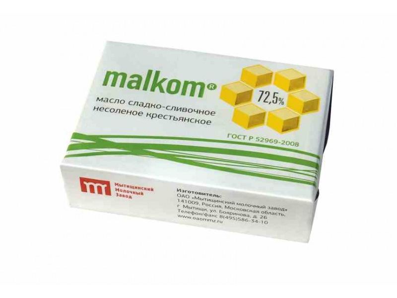 Мал ком. Масло Malkom 100г. Масло Malkom 72.5%. Malkom масло сливочное. Масло Крестьянское Malkom.