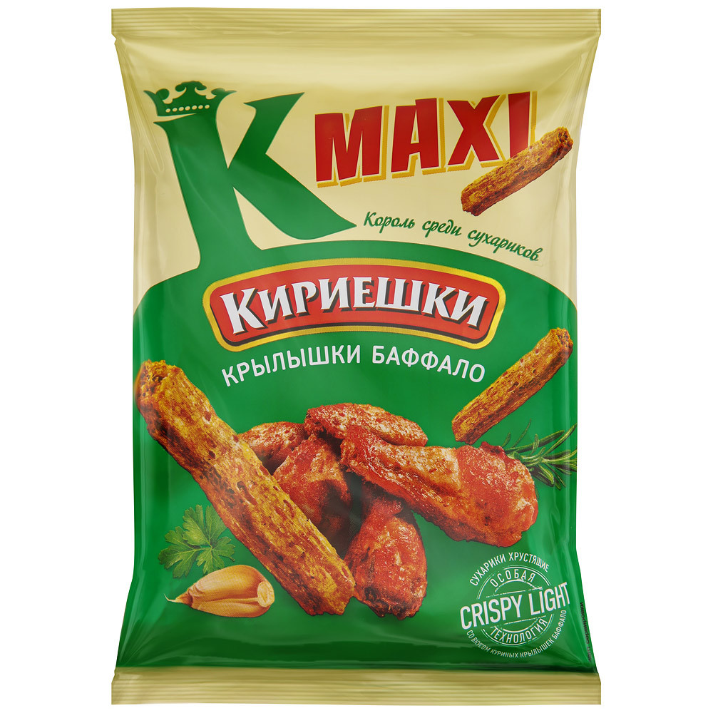 Сухарики Кириешки Maxi со вкусом крылышек баффало 60 г - Росконтроль