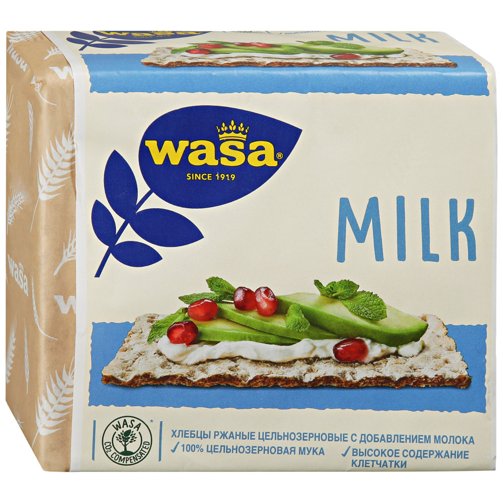 Хлебцы Wasa Milk ржаные цельнозерновые с добавлением молока 230 г -  Росконтроль