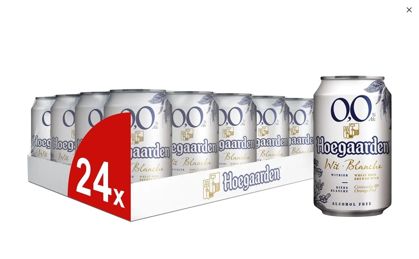 Пивной напиток Hoegaarden (Хугарден) безалкогольный упаковка 24 шт. по 0,33  л. - Росконтроль