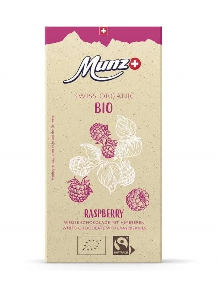 Шоколад Munz+ Organic белый с малиной 100 г - Росконтроль